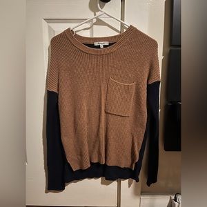 Madewell Two-Tone Knit Long Sleeve Sweater XXS